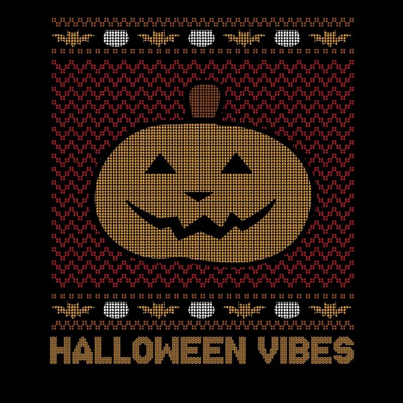 Stitch Pattern Pumpkin Creature Vibes Halloween