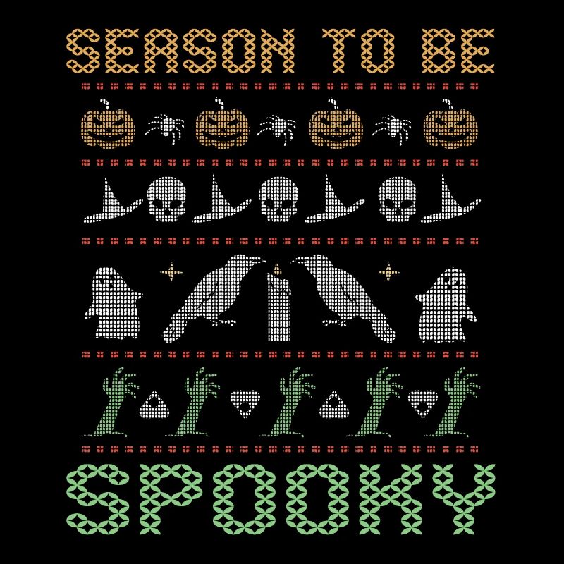 Stitch Pattern Horror Creatures Spooky Halloween