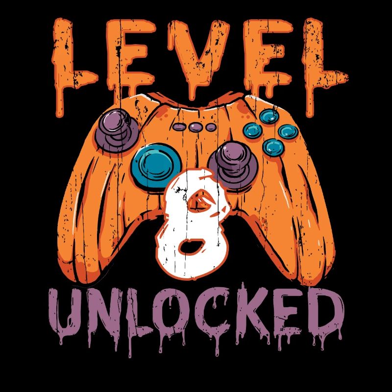 Halloween Pattern Pumpkin Game Gamer Naissance 8 ans