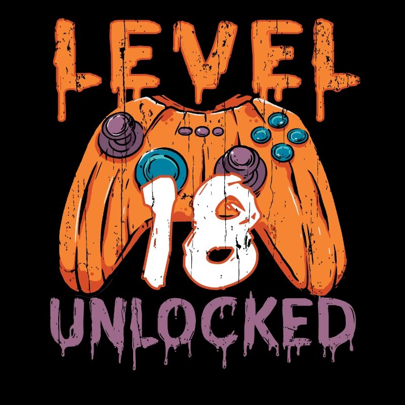 Halloween Pattern Pumpkin Game Gamer Naissance 18 ans