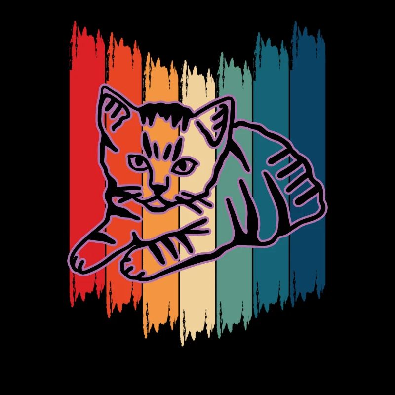 Retro Cat Graphic Cat for Cat Owners