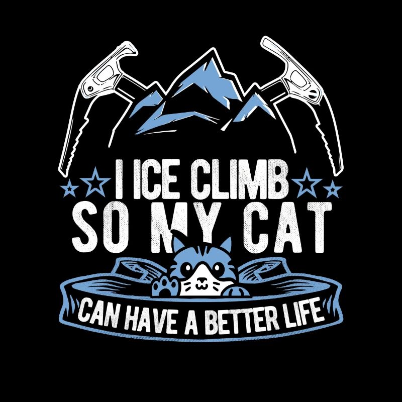 Chat grimpant sur glace