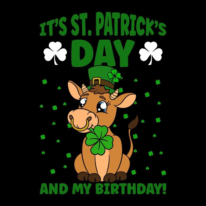 Mignonne trèfle de vache Fête de la Saint Patrick