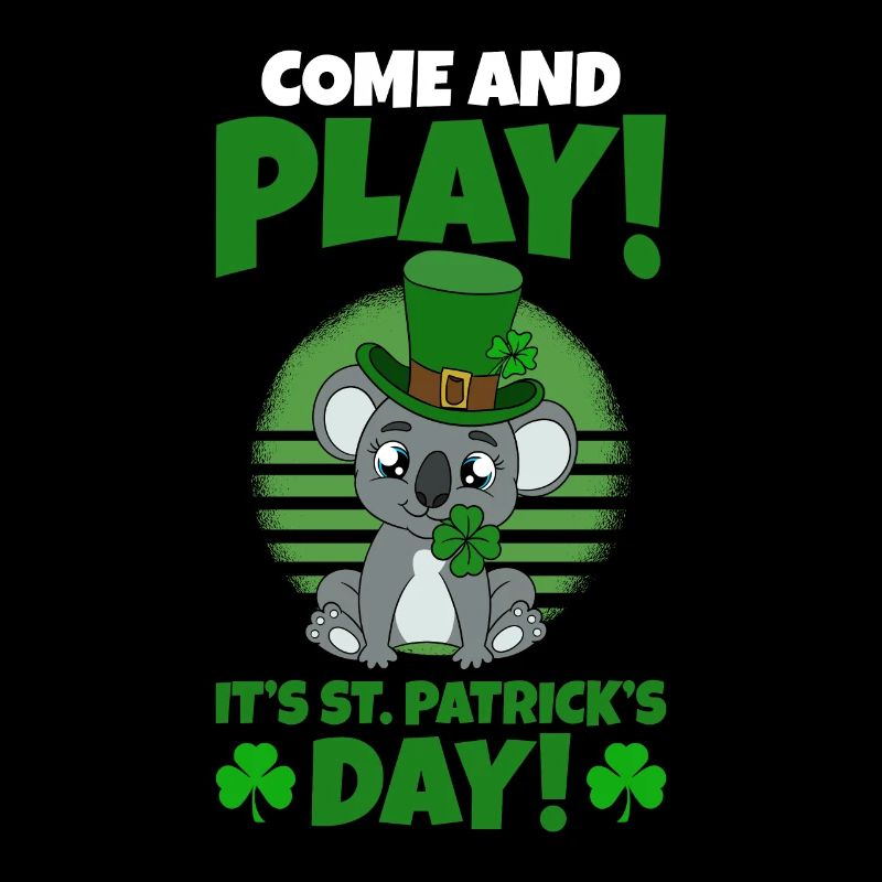 Niedlicher Koala mit Hut Saint Patrick's Day