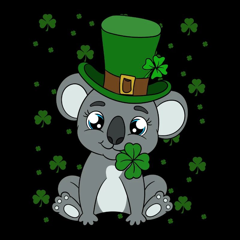 Koala mignon avec chapeau Saint Patrick