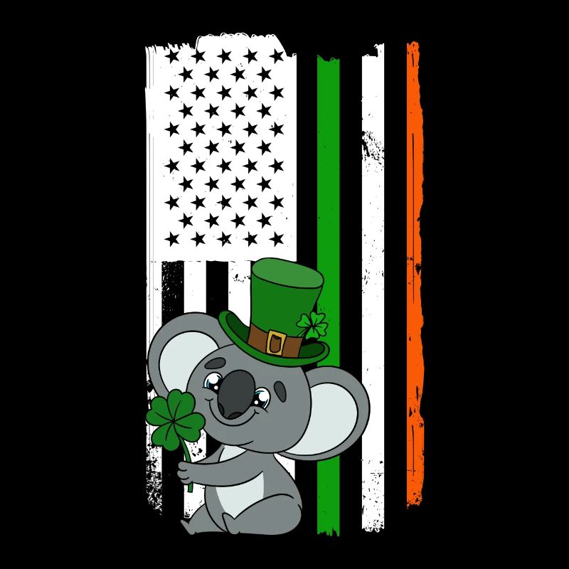 Mignon koala avec chapeau Saint-Patrick