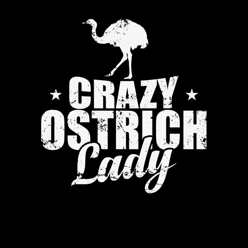 Crazy Ostrich Lady Vogel Strauß