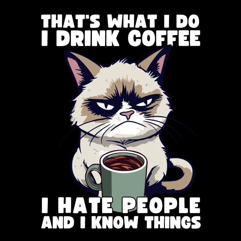 Grump Cat - I drink Coffee and I hate people