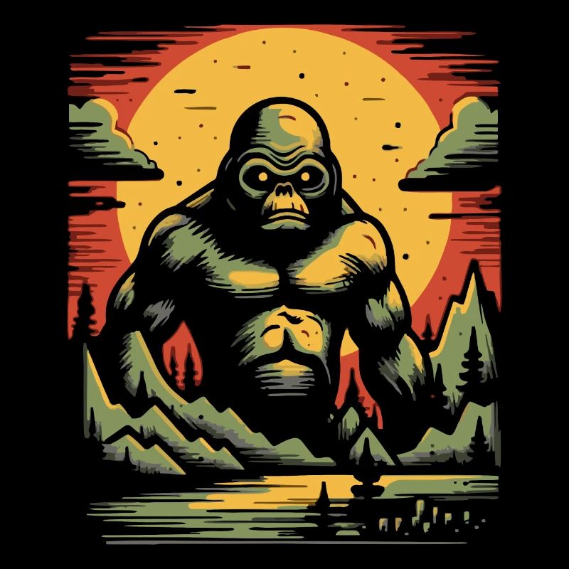 Gorilla brutale nelle montagne