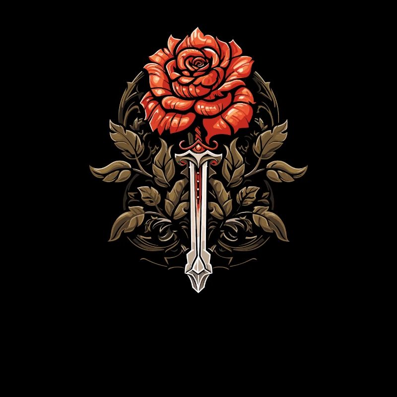 Red Rose Goth Sword