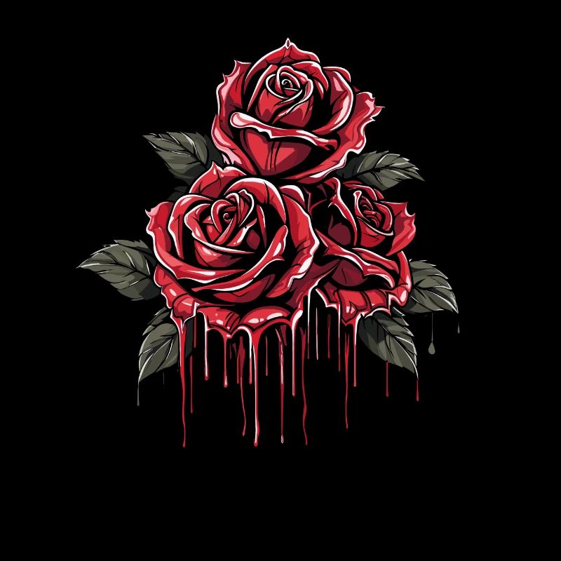 Red Rose Goth Cool