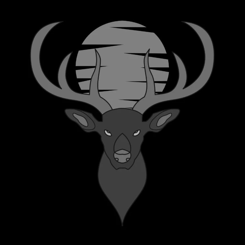 Red deer antlers with deer antlers