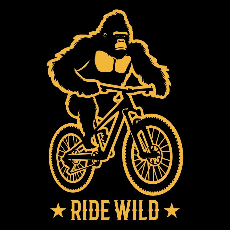 Gorilla Biker Mountain Biker E-Biker Funny Animals
