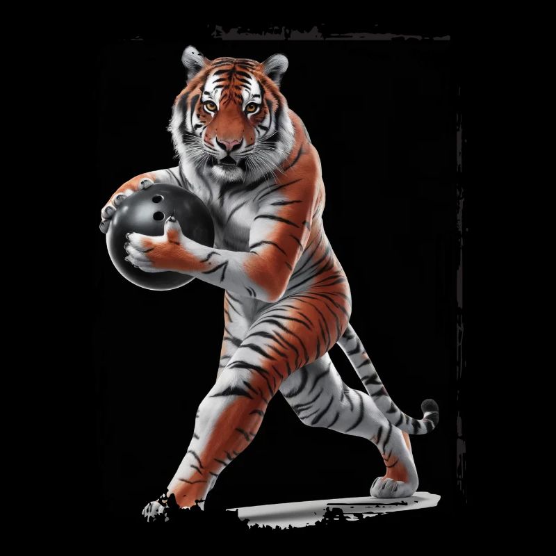 Tiger spielt Bowling Geschenk
