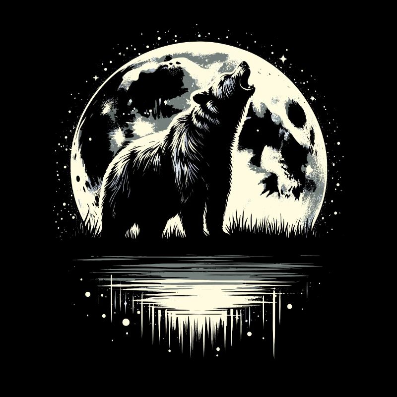 Bär Braunbär Moon Howling