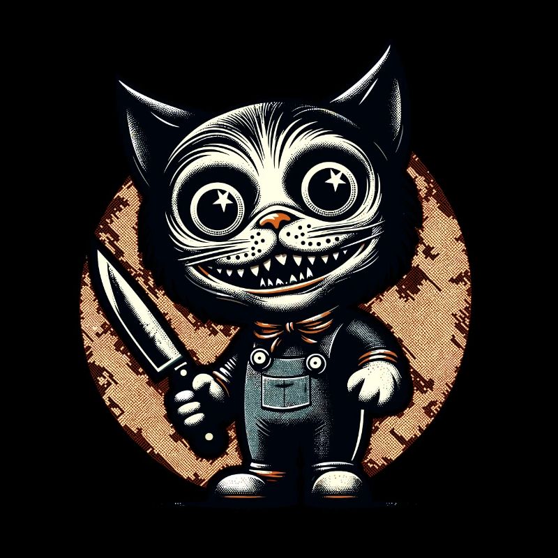 Chat effrayant Psycho Pet Décoration d’Halloween