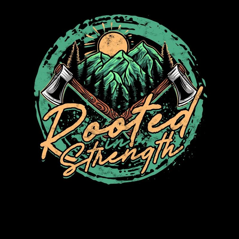 Lumberjack Treecutter Rooted in strength