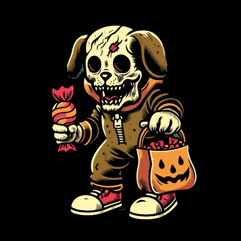Untote Zombie Hund Süßes Oder Saures Halloween