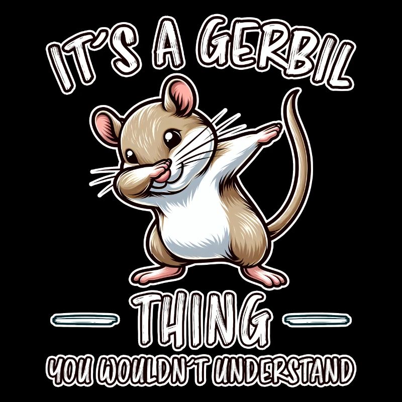 Dabbing Gerbil Saying Racing Rat Gerbil Gift