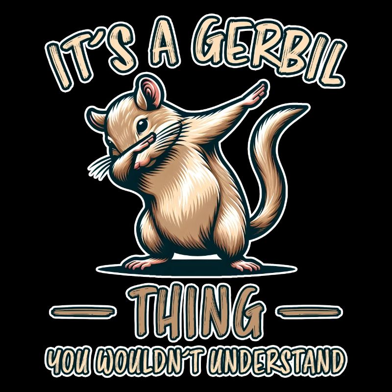 Dabbing Gerbil Saying Racing Rat Gerbil Gift
