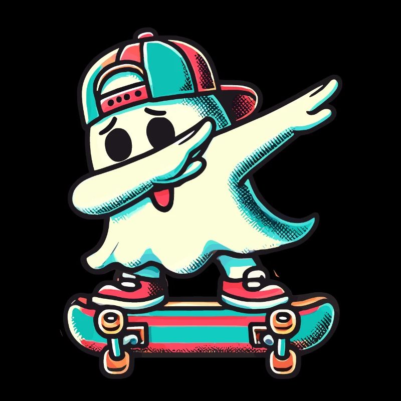 Planche à roulettes Dab Ghost Drôle Halloween
