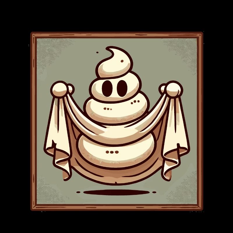 Drôle Caca Pile Ghost Bull Feuille Caca