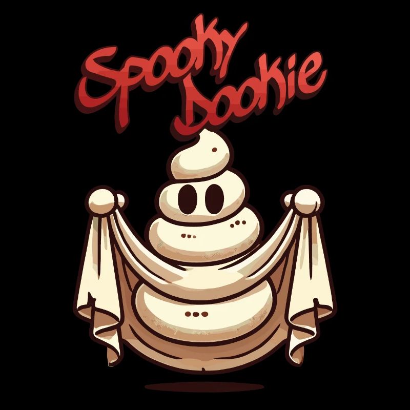 Funny poop pile ghost spooky dookie design