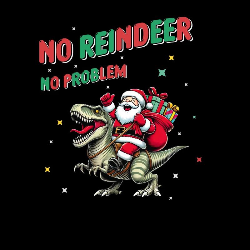 Weihnachtsmann Dino No Reindeer No Problem Kids