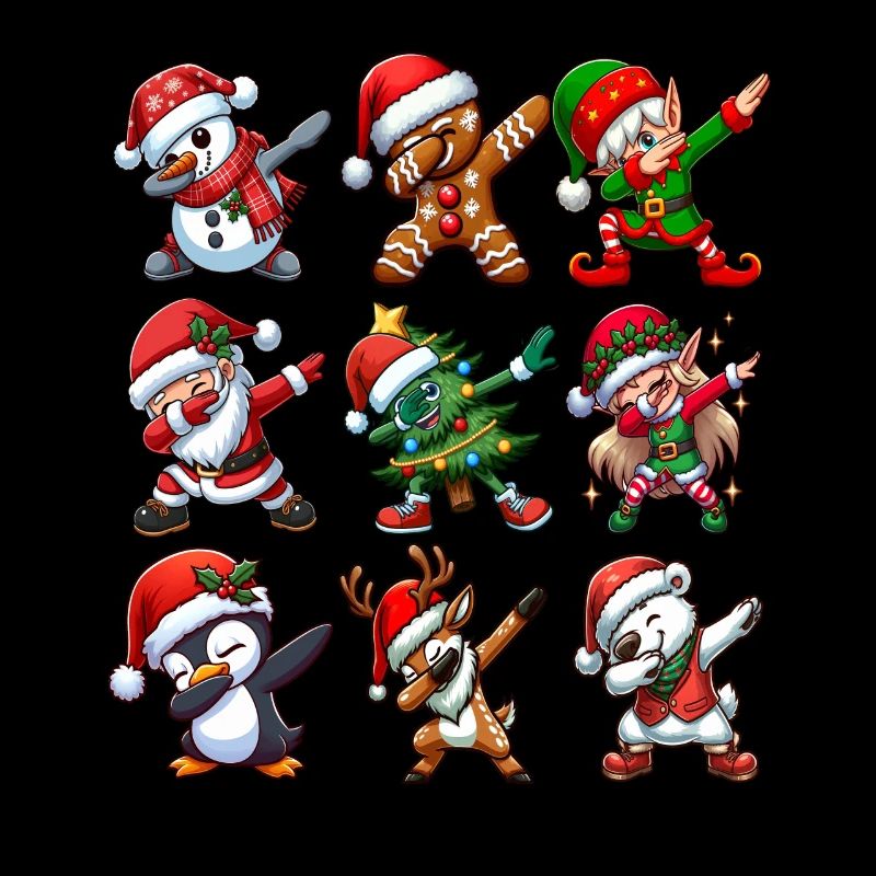 Dabbing Santa Elf Christmas Dance Squad Trendy
