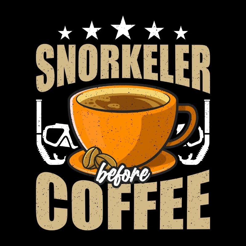 Snorkeler Before Coffee Scuba Diving Coffee Lover