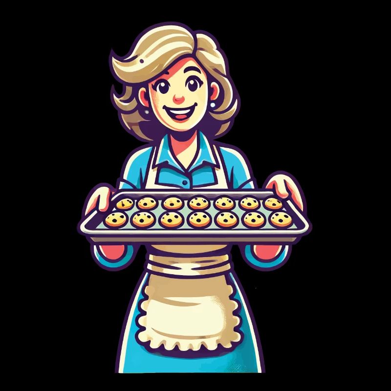 Boulanger joyeux avec des biscuits frais