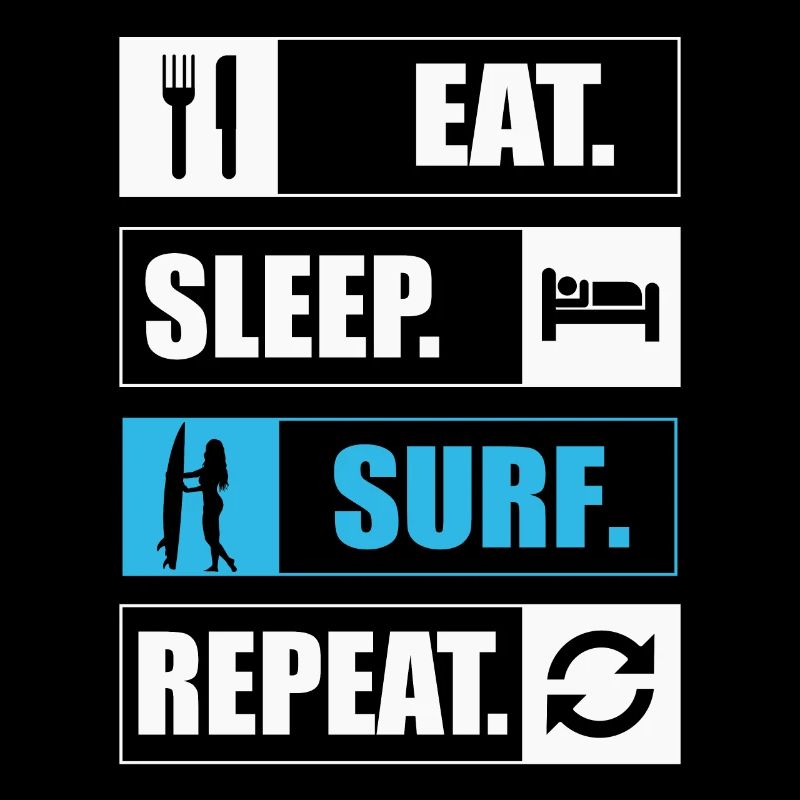 Eat Sleep Surf Repeat Surfen