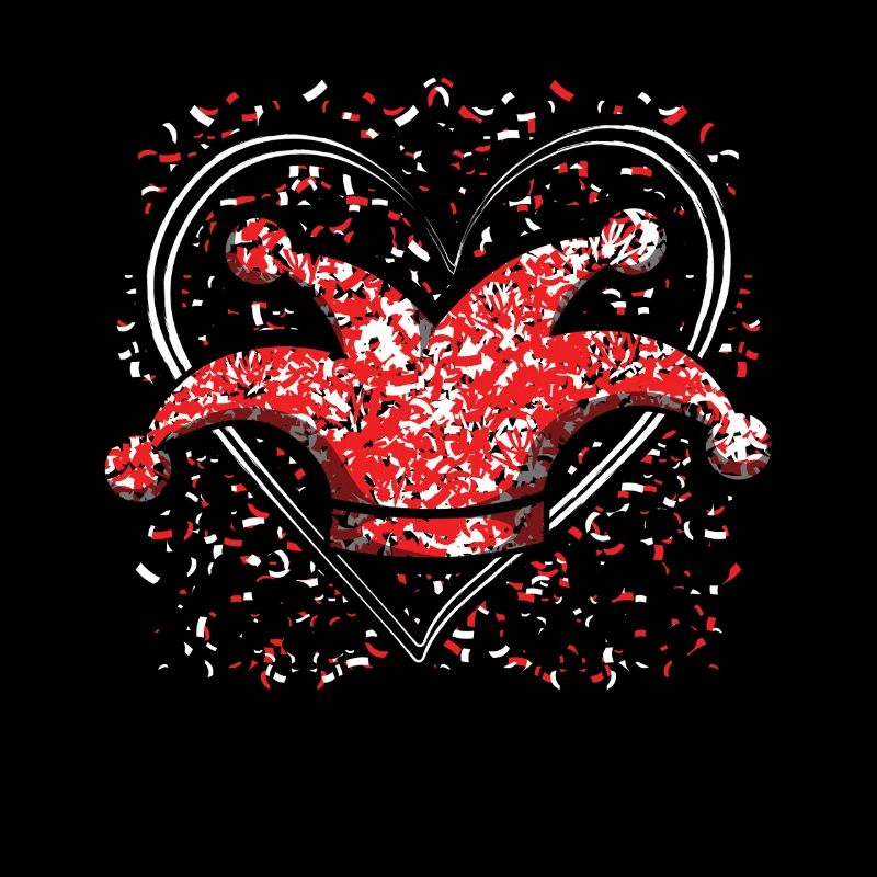 Carnival Heart Jester's Cap Confetti Fun
