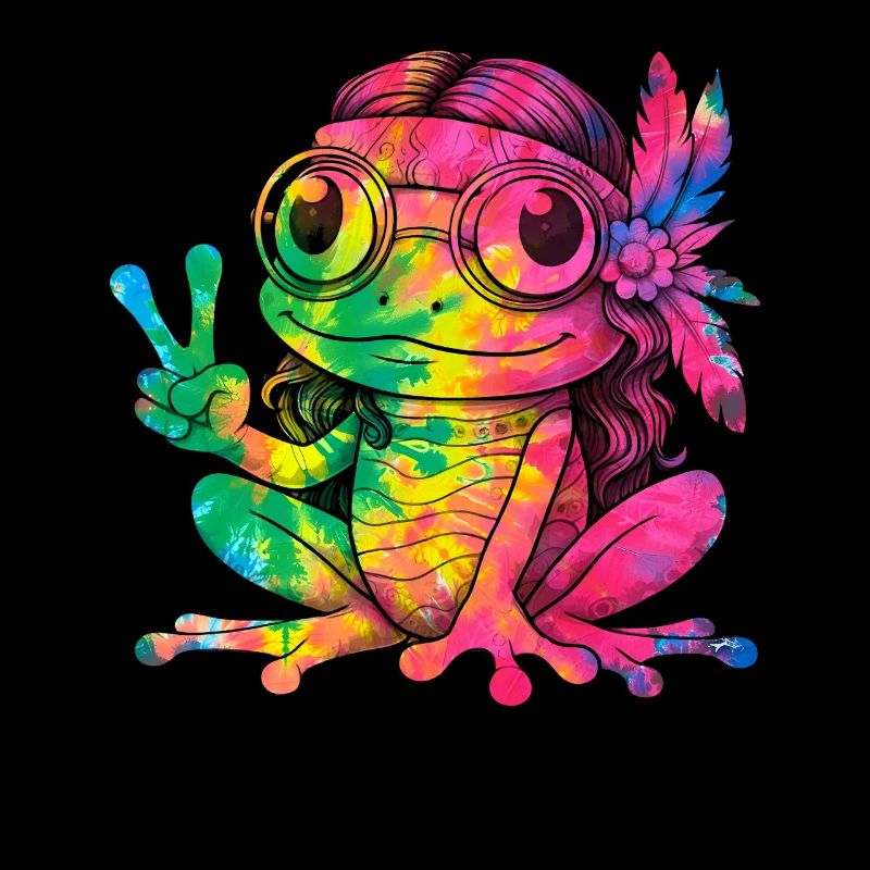 Friedenszeichen Dye Hippie Frog 60s