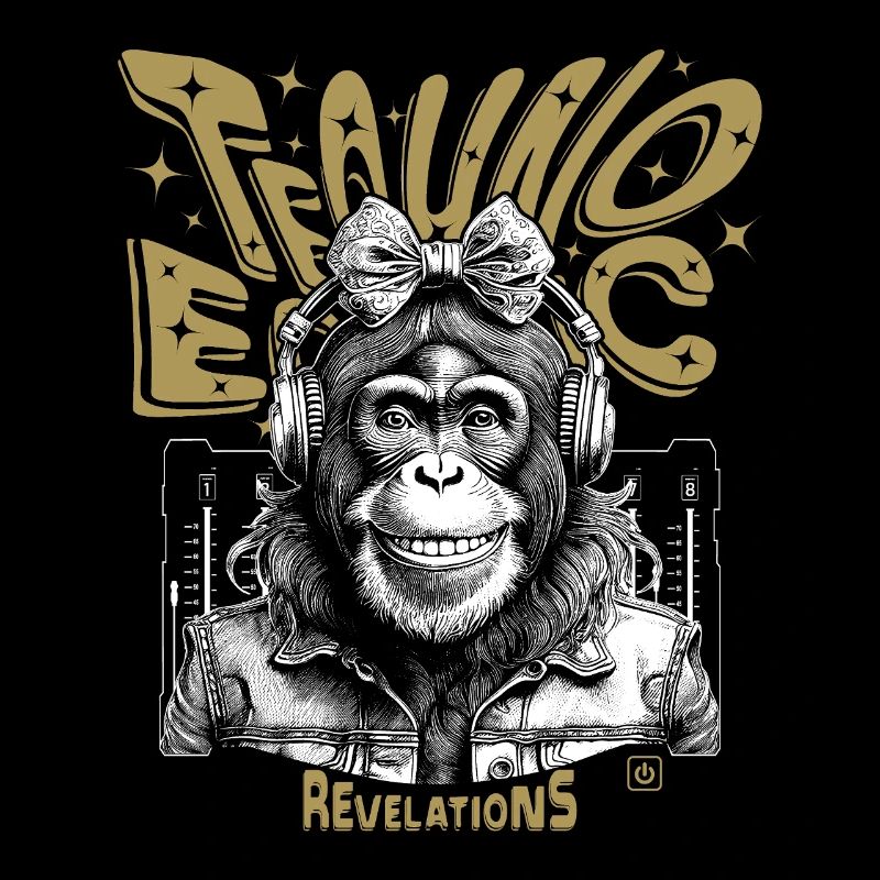 Monkey Grooves T-Shirt: Techno vibes in ecstasy!
