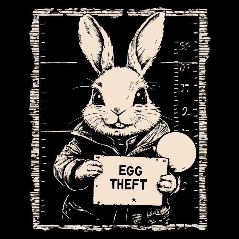 Bunny Egg Thief Easter Bunny Mugshot Police Photo Easter