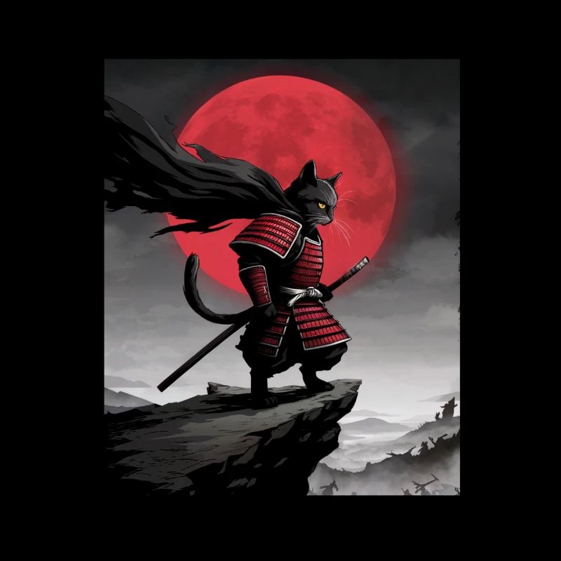 Kriegerkatze Japanische Katze Samurai Katze