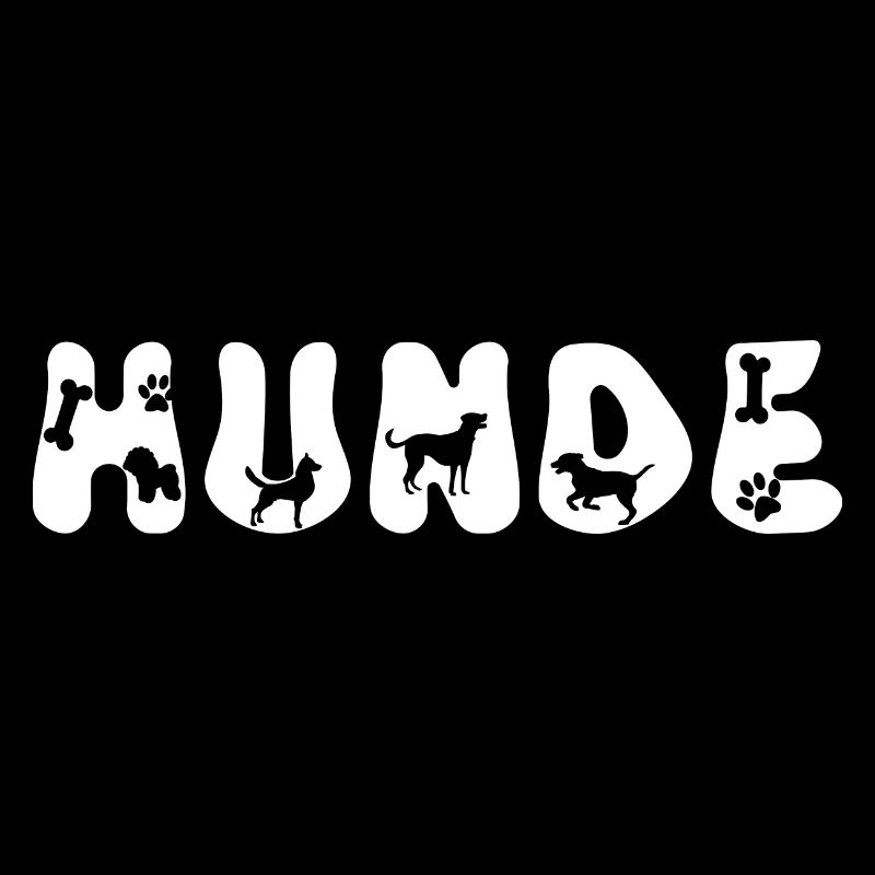 Lustige Hunde in Buchstaben