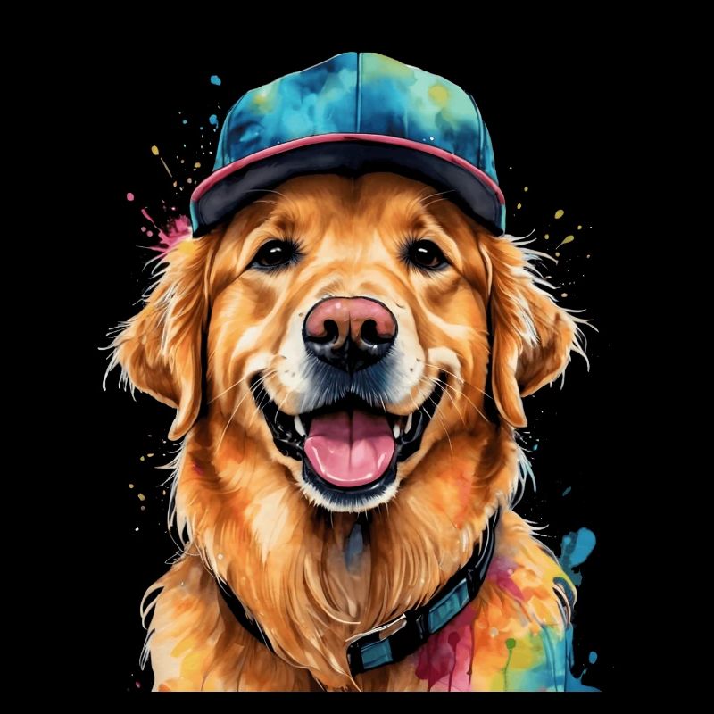 Golden Retriever Snapback Cap Chien Conception Imprimer