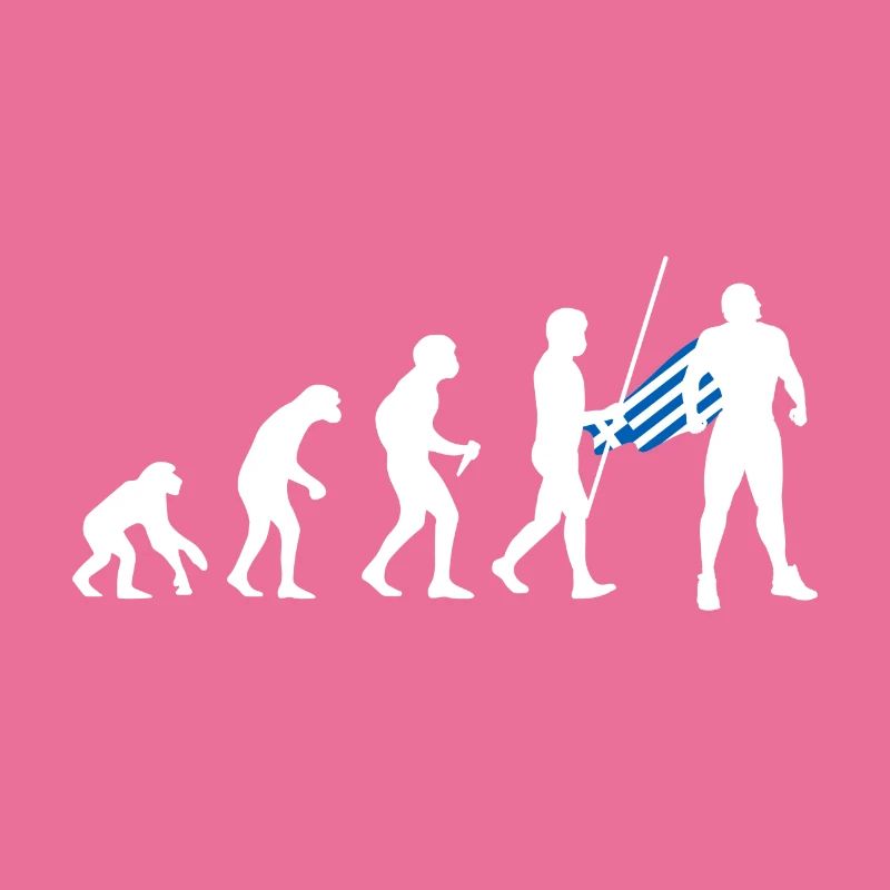 Grieche Evolution Superheld Griechische Flagge