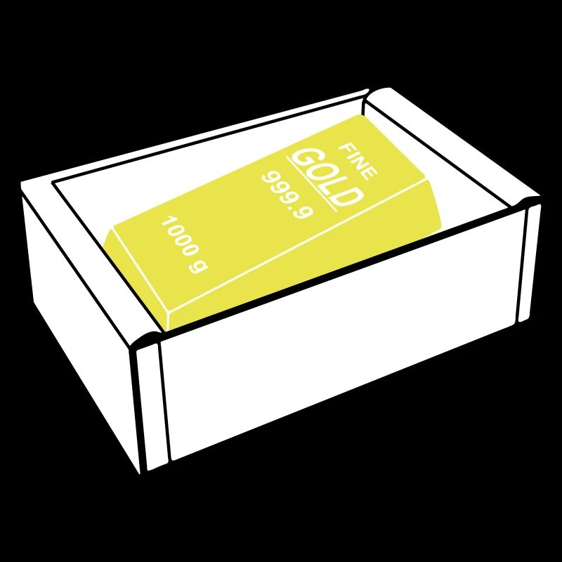 box with gold ingot