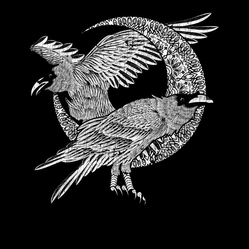 Occultism Crescent Crow Gift Bird Raven