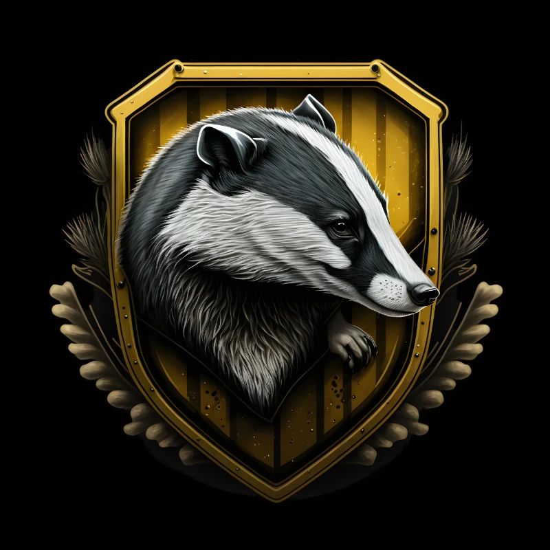 Wizard yellow badger emblem