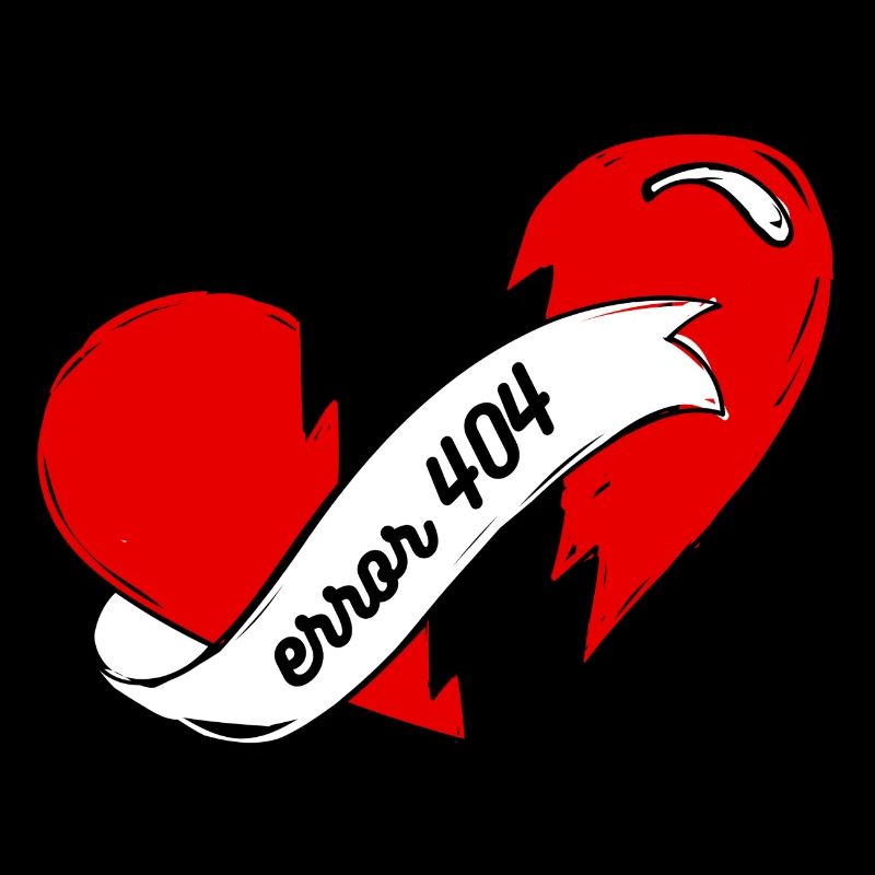Heart break Error 404 not found red heart