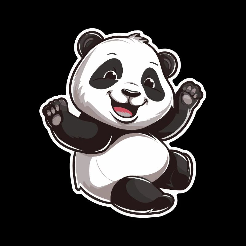 Exubérant Panda Buddy Sticker