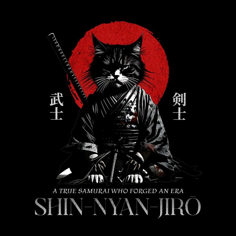 Samurai Cat – Japanese Warrior Graphic
