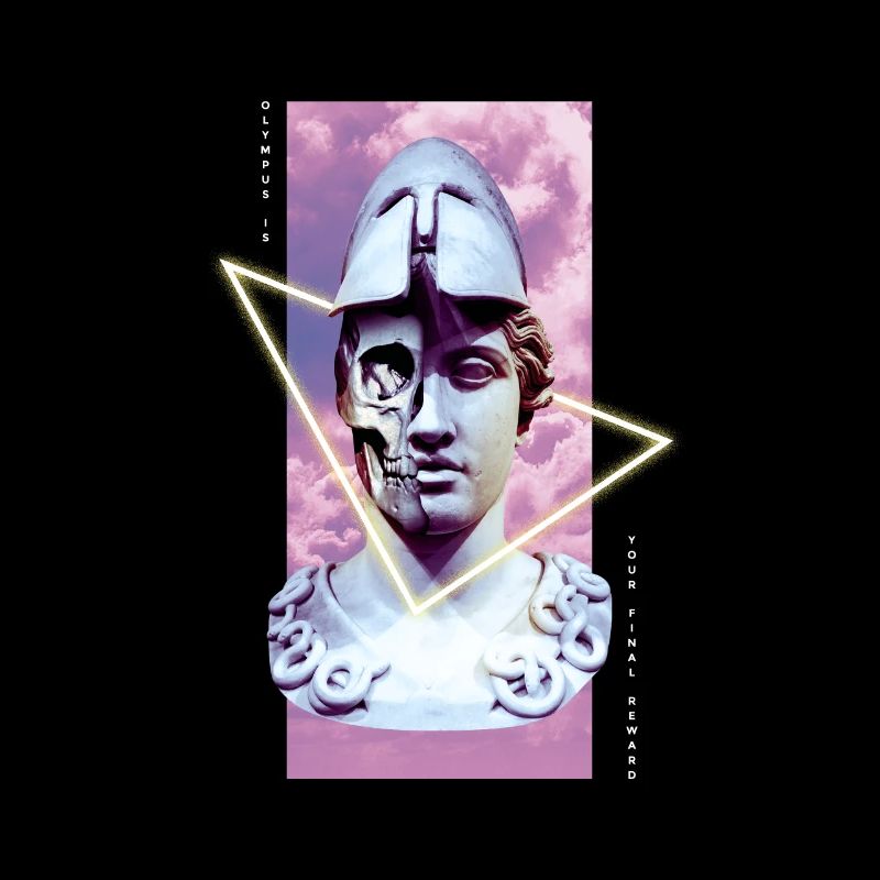 Griechische Krieger Vaporwave Statue
