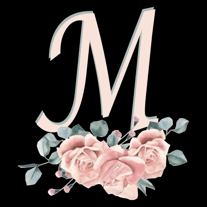 Lettre M avec des fleurs