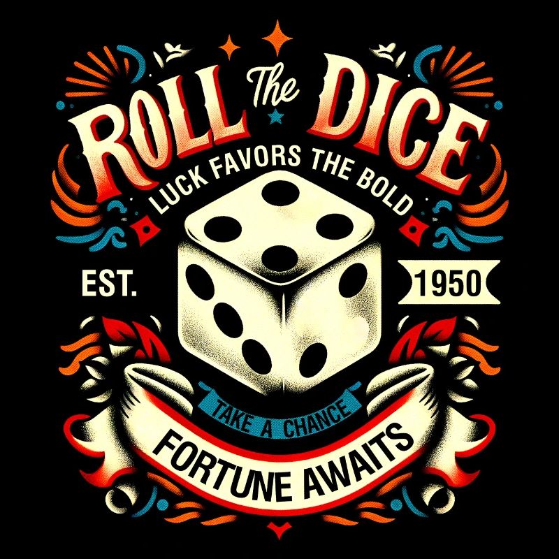 Roll The Dice Design Vintage Alter Tattoo Stil