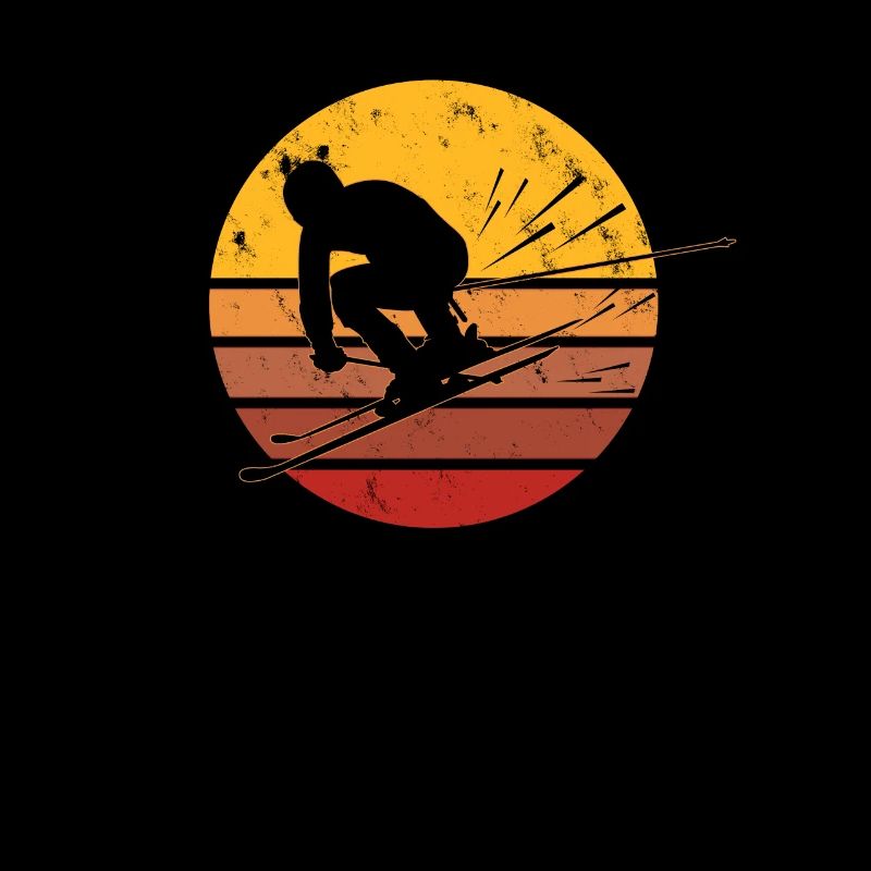 Retro ski downhill skiing skiing vacation